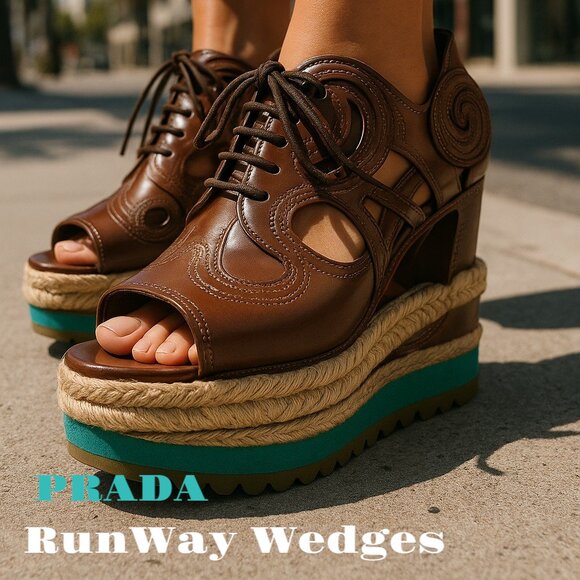 PRADA - Runway Wedges - NEW